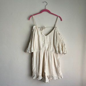 Sugarcloth / Cream Ruffle Flowy Romper